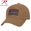 4372 Rothco Thin Blue Line  USA Flag Cap Cotton Low Profile - Coyote Brown