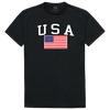 Relaxed Graphic T-Shirt USA Flag Black