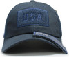 USA Flag Patch Cap - Soft Jersey Air Mesh - Navy Blue