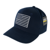 T108 - RAPDOM Tactical USA Flag Embroidered Operator Cap - Ripstop - Navy Blue