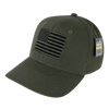 T108 - RAPDOM Tactical USA Flag Embroidered Operator Cap - Ripstop - Olive Drab