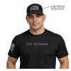 Gildan U.S. Veteran T-Shirt Reversed U.S. Flag on Sleeve - Black
