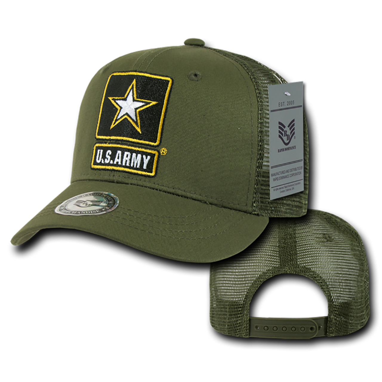 S77 - U.S. Army Cap - Back to Basics - Trucker Mesh - Olive Drab