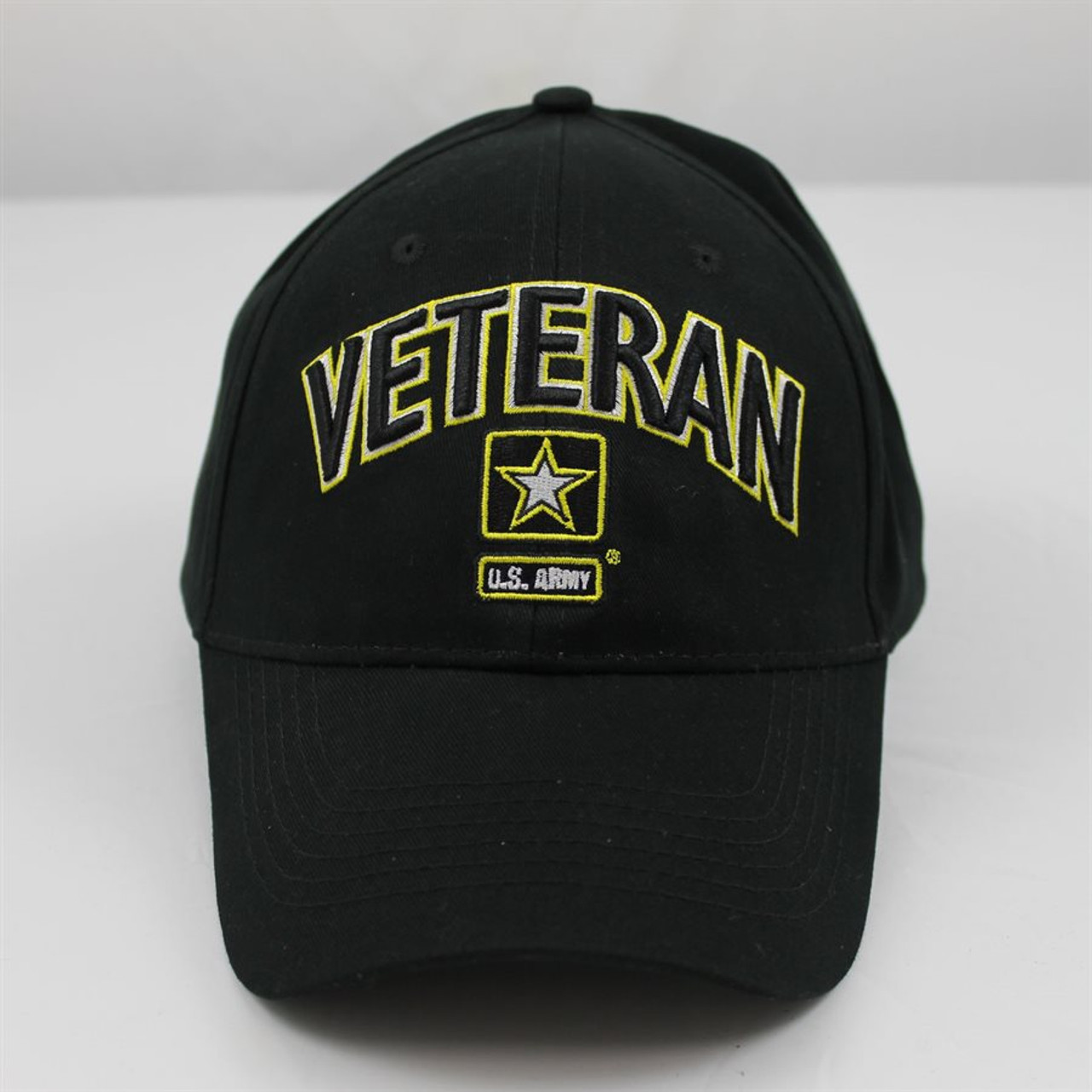 Eagle Crest 6483 - Army Veteran Cap - Star Logo - Cotton -Black