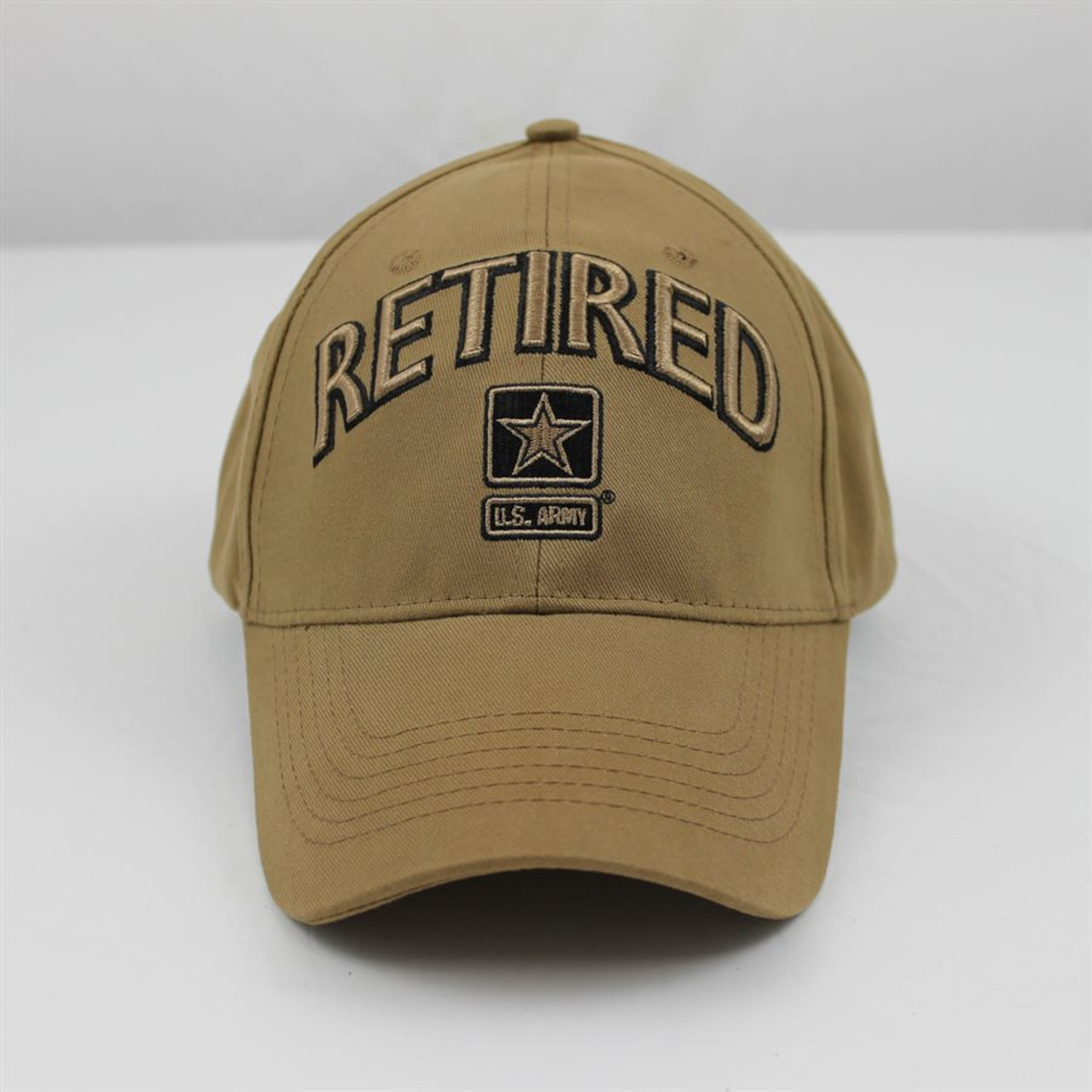 6634 - Army Retired Cap - Star Logo - Cotton - Coyote