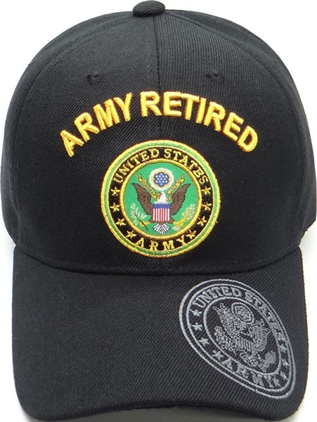 U.S. Army Retired Veteran Baseball Cap - Black