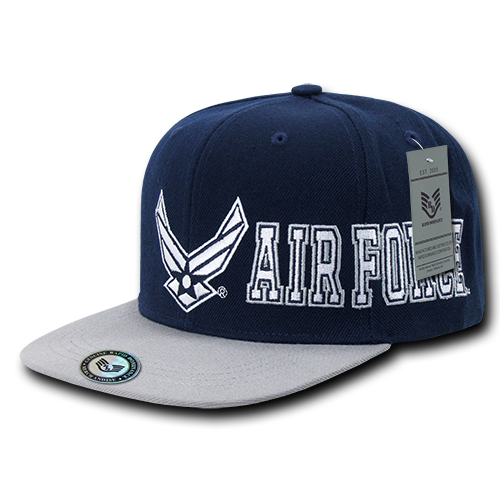 U.S. AIR FORCE SETAGAYA AIR BASE 帽子 S005 - U.S Air Force Cap Flat Bill Snap Back - Grey/Blue