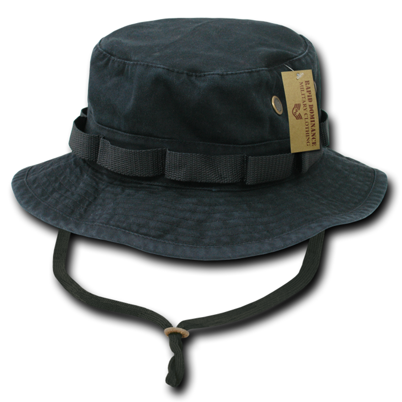 R70 - Vintage Washed Jungle Boonie Hat - 100% Cotton - Black