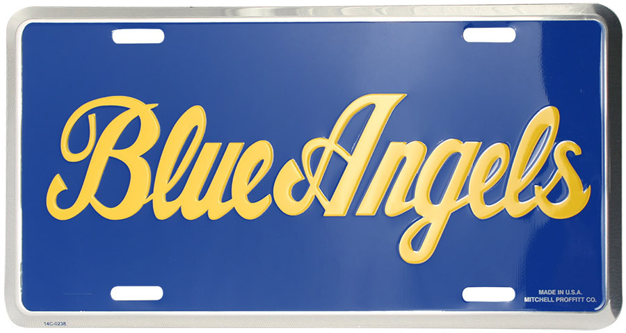 LN64 - Navy Blue Angels License Plate - Made in USA - Blue/Gold