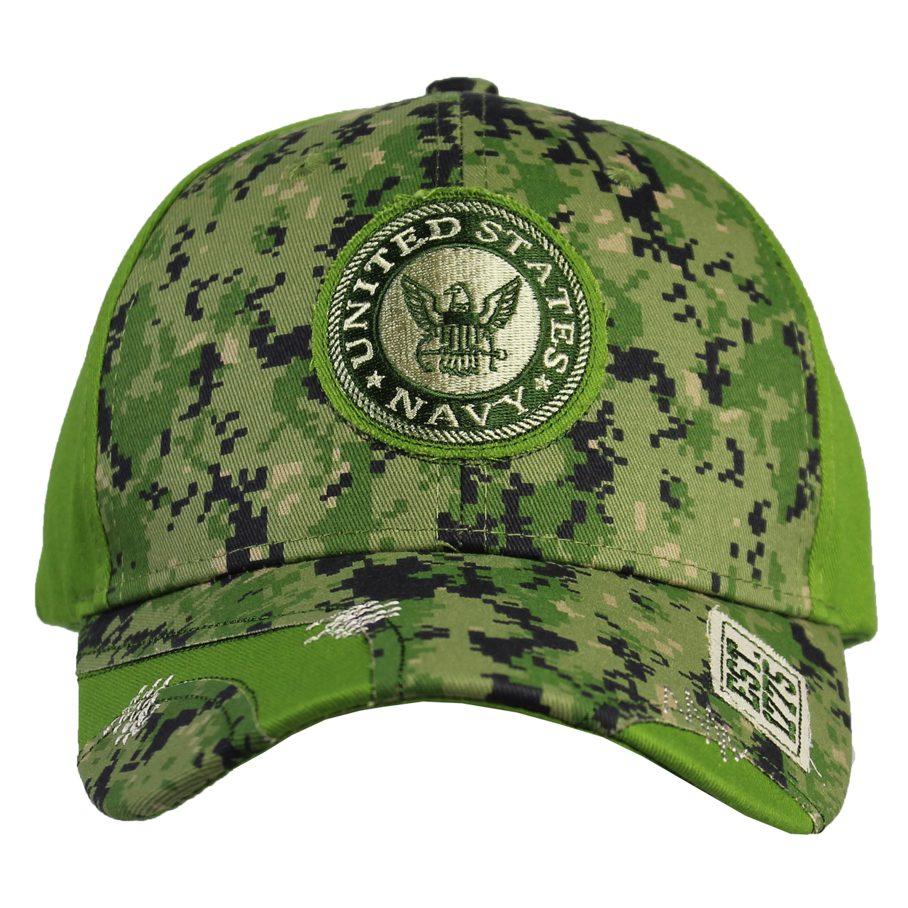40371 - U.S. Navy Cap 1775 - Distressed - Green Digital Camo/Navy