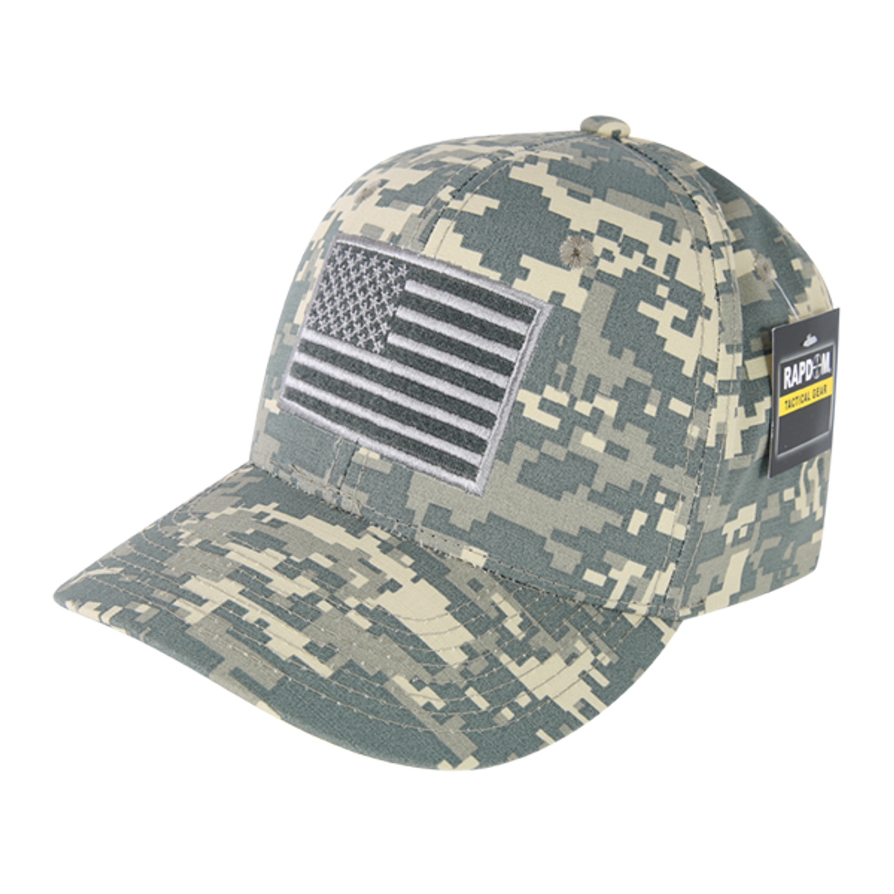 T108 - RAPDOM Tactical USA Flag Embroidered Operator Cap - Ripstop - ACU  Digital Camo