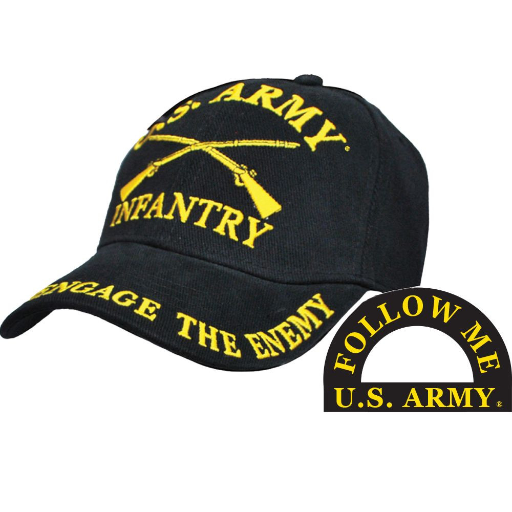 CP00115 - U.S. Army Infantry Cap - Follow Me - Black - U.S.