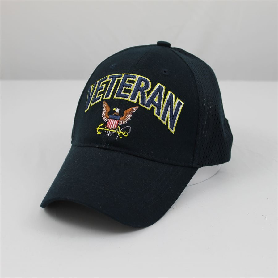 Eagle Crest 6875- Navy Veteran Cap Air Mesh/Cotton Navy