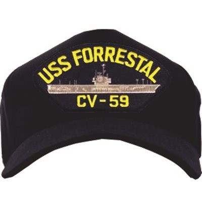 激レアUSA製 90s USS FORRESTAL CV-59 New Era USS Forrestal (CV-59) Ship Cap - USMilitaryHats.com