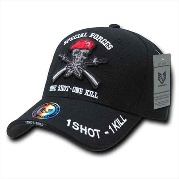 RD - Military Cap - Special Forces - One Shot One Kill - Black