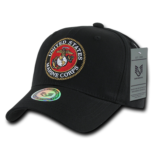 S76 - Military Hat - U.S. Marines Seal - Black