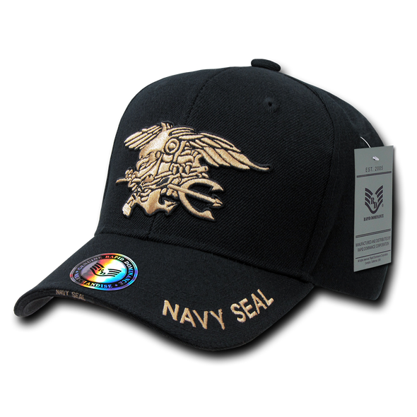 S001 - Navy SEAL Cap - Trident Eagle Anchor - Black