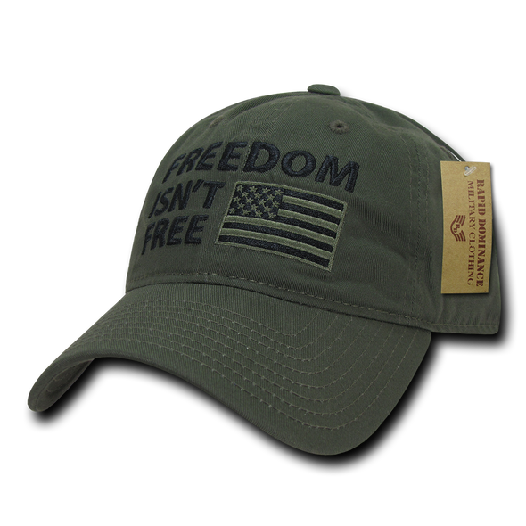 A03 - Patriotic Cap - Freedom Isn't Free - Relaxed - Olive