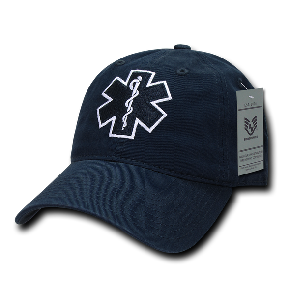 S78 - First Responders Cap - EMT - EMS Star of Life - Relaxed - Blue