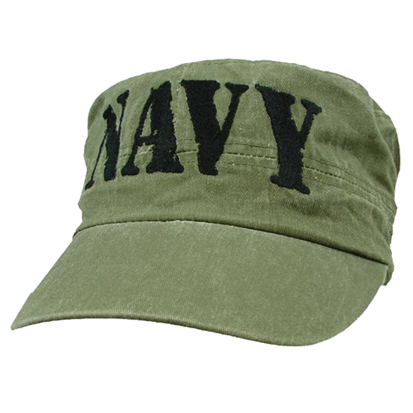5805 - U.S. Navy Patrol Cap - Flat Top Vintage - Cotton - OD Green
