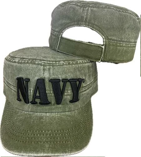 U.S. Navy Patrol Cap - Flat Top Vintage - Cotton - OD Green