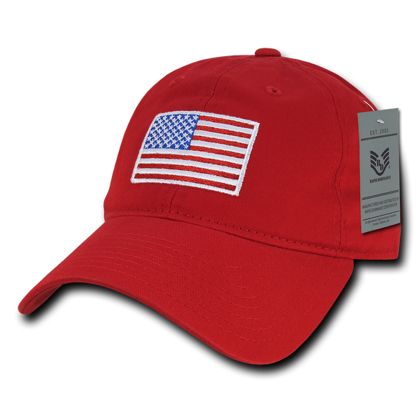 A03 - USA Flag Cap - Relaxed Fit - Cotton - Red