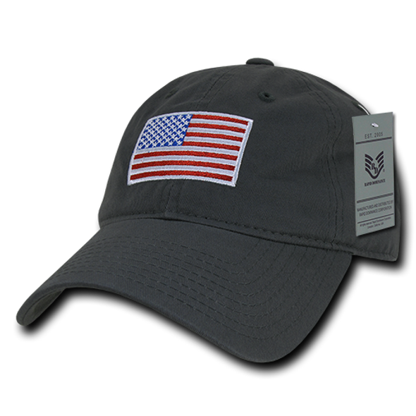 A03 - USA Flag Cap - Relaxed Fit - Cotton - Dark Grey