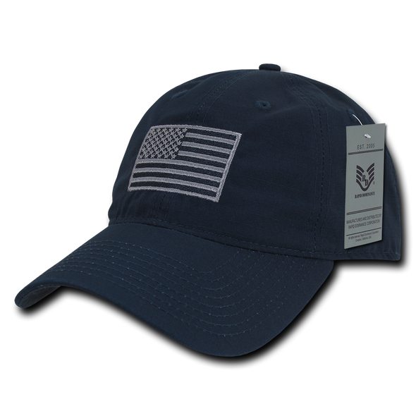 S73 - USA Flag Cap - Relaxed Cotton Ripstop - Dark Blue