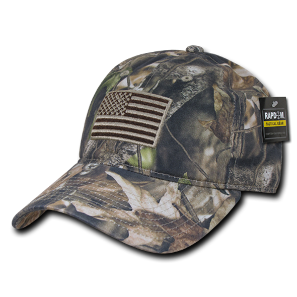 T89 - HYBRiCAM Tactical USA Flag Cap - Low Crown - Relaxed Cotton - Grey Bark HYBRiCAM