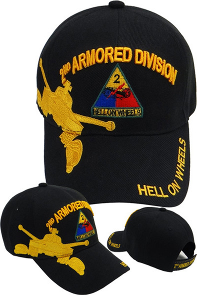 2nd Armored Division Caps - Hell On Wheels - Black