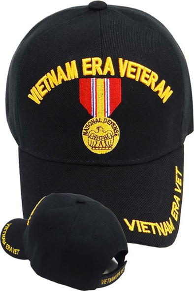 Vietnam Era Veteran Cap - National Defense Medal - Black