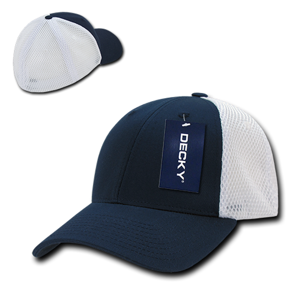 Air Mesh Flex Baseball Cap - Navy Blue/White