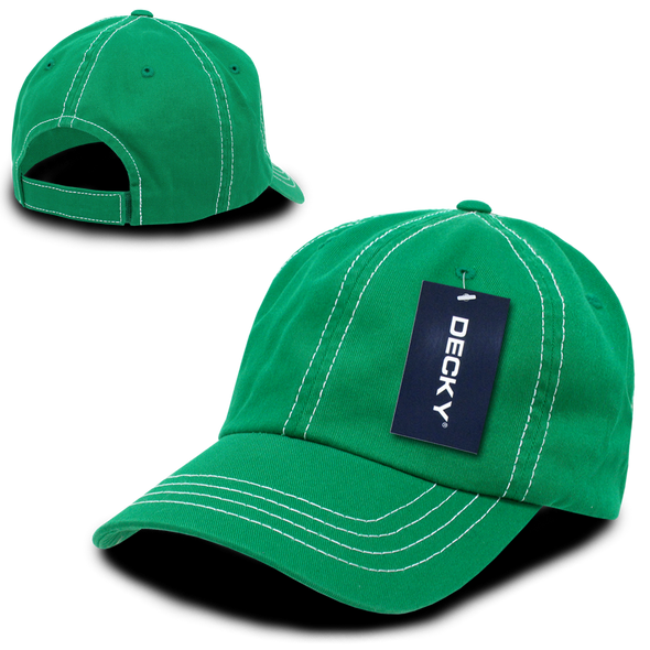 Contra-Stitch Washed Polo Cap - Kelly Green/White