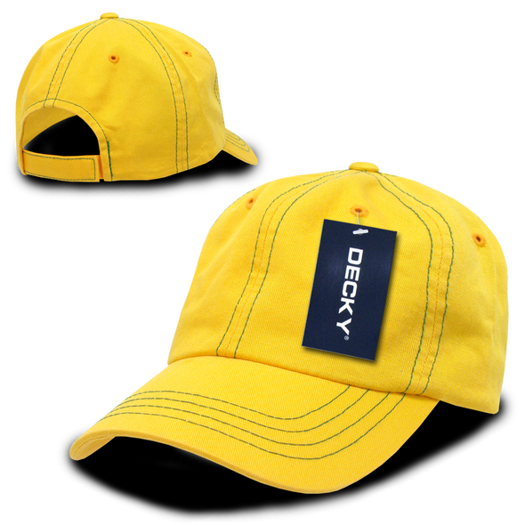 Contra-Stitch Washed Polo Cap - Yellow/Kelly Green