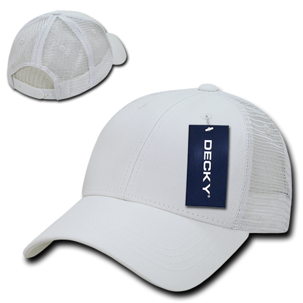 Low Crown Mesh Golf Cap - White/White