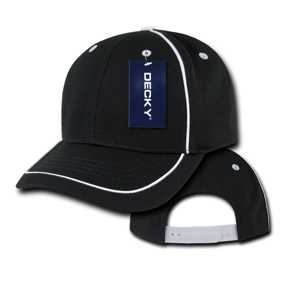 Performance Mesh Piped Cap - Black