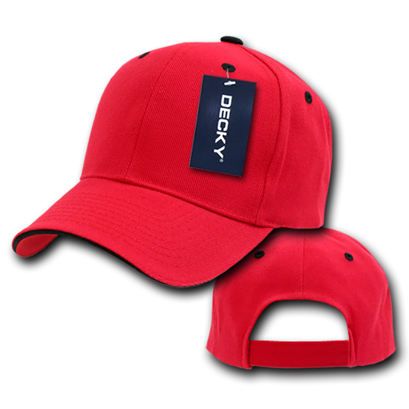 Sandwich Visor Baseball Cap - Red/Black