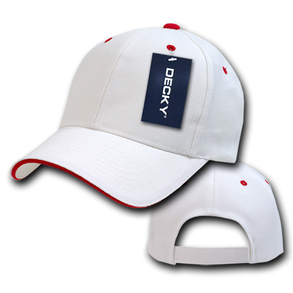 Sandwich Visor Baseball Cap - White/Red