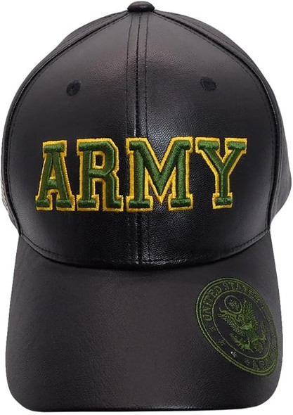 U.S. Army Cap - Faux Leather Black