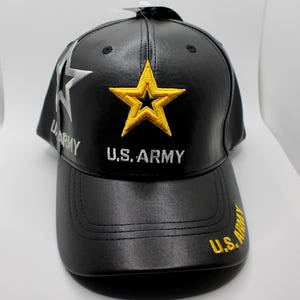 U.S. Army Star Cap - Faux Leather Black