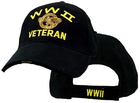 5756 - World War II Veteran Cap Cotton - Black