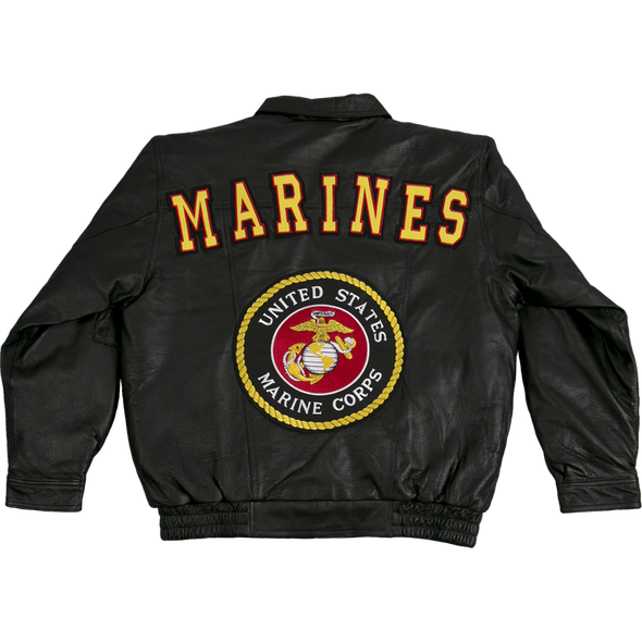 04946 - Marines Leather Bomber Jacket With USMC Logo