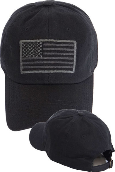 USA Flag Subdued Patch Cap Cotton - Black