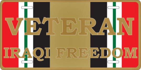 LOIF - Operation Iraqi Freedom Veteran Ribbon License Plate - Made in USA