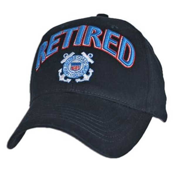 6573 - U.S. Coast Guard Retired Cap 3D Text - Cotton - Dark Blue