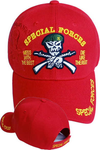 Special Forces Green Beret Skull Cap - Red