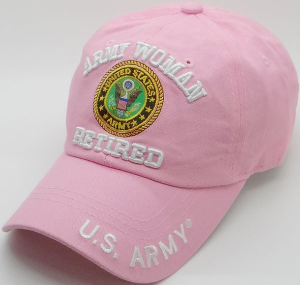 U.S. Army Cap  - Woman Retired - 100% Cotton - Light Pink