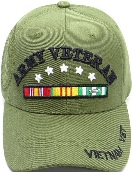 Army Vietnam Veteran Cap with Ribbons - Olive