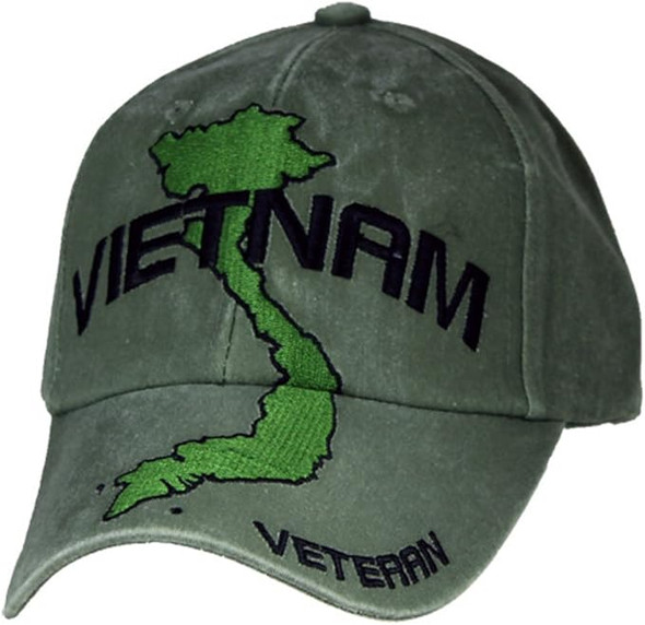 6516 - Vietnam Veteran Cap - Vietnam Map - Cotton - Olive Drab
