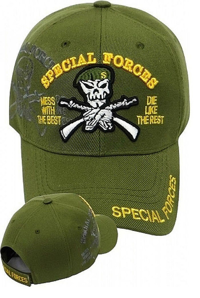 Special Forces Cap Green Beret Mess With The Best Die Like The Rest - Olive